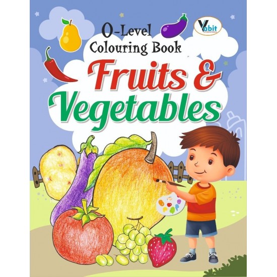 Childrens coloring book: Fruits and vegetables, fun and smart coloring, premium paper, 16 pages, 0-Level coloring VI-034-1